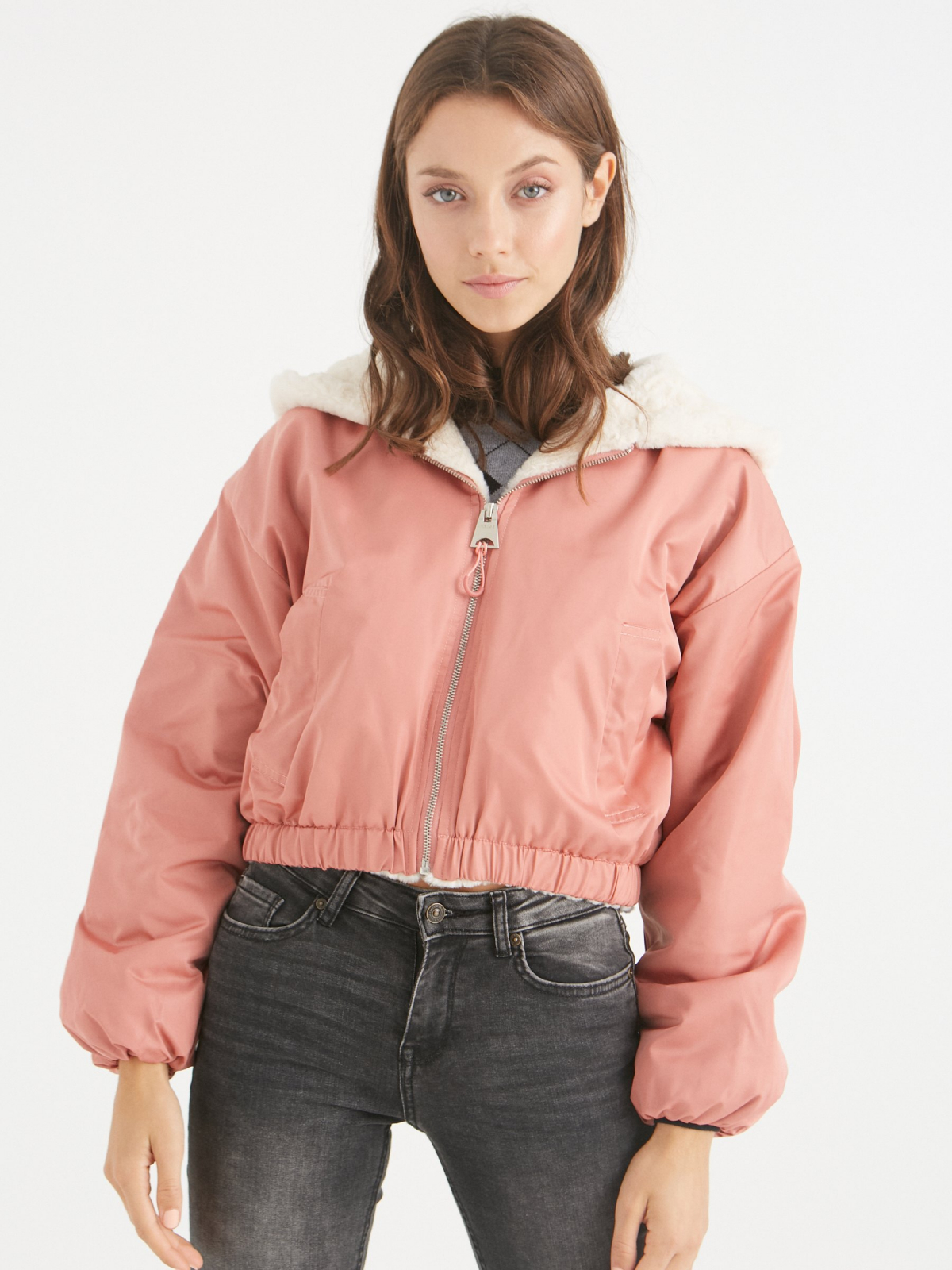 Cazadora capucha pelo | Cazadoras y Chaquetas Mujer | INSIDE
