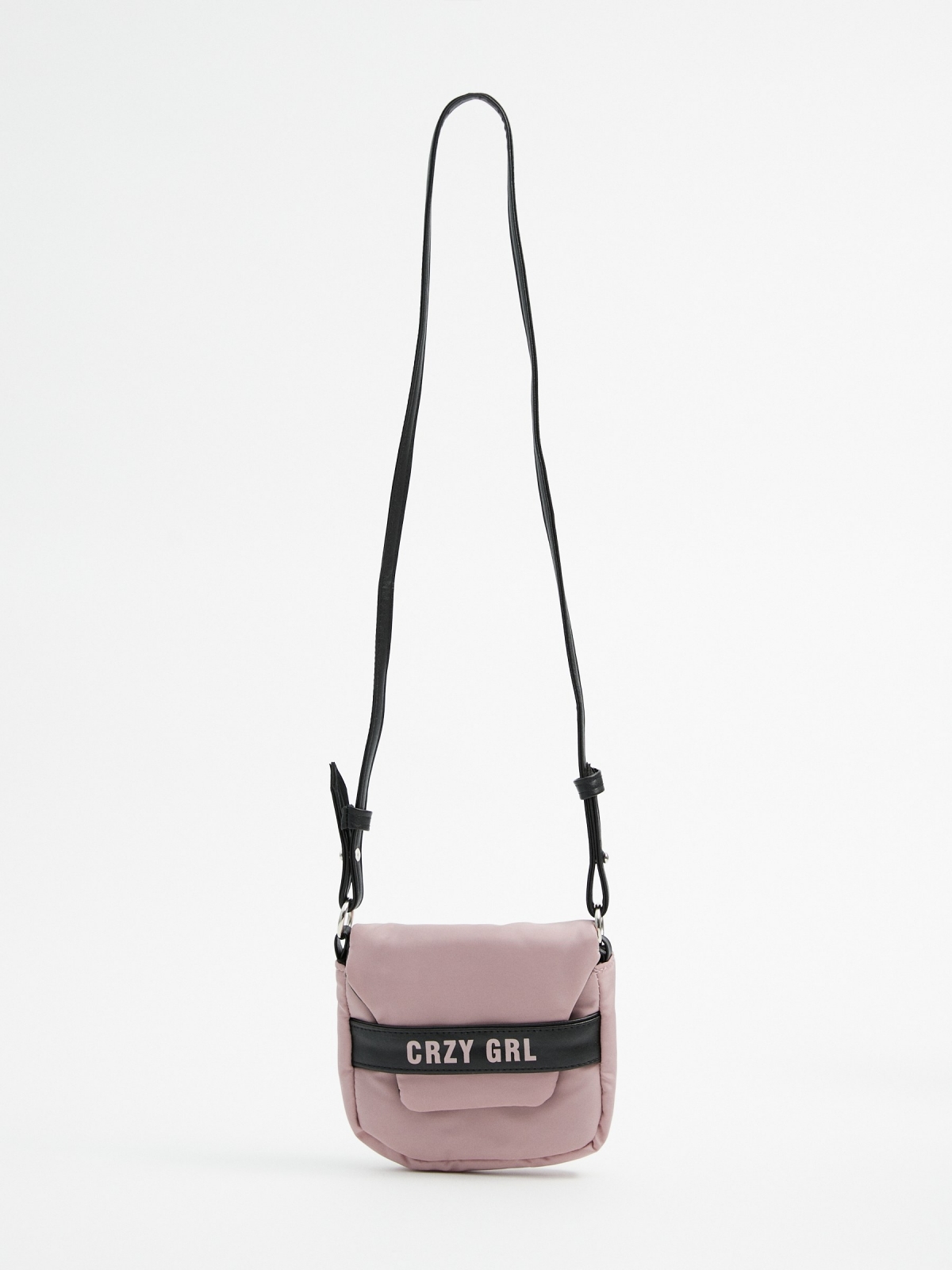 Nylon shoulder bag pink/black