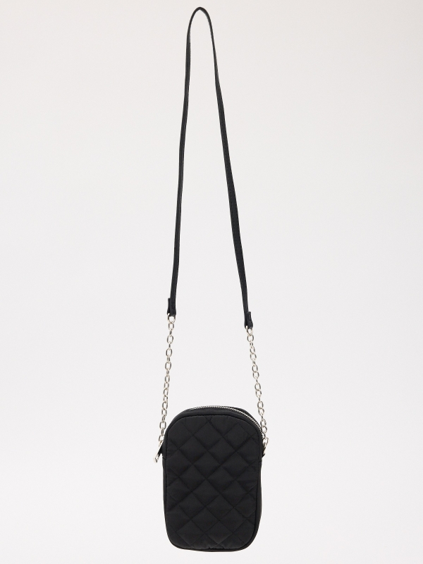Quilted smartphone crossbody bag black
