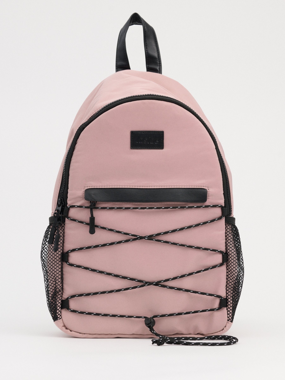 Pink nylon backpack pink