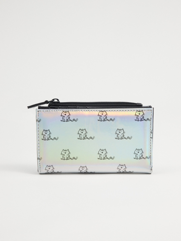 Printed holographic wallet silver