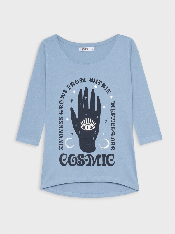  Cosmic print t-shirt light blue