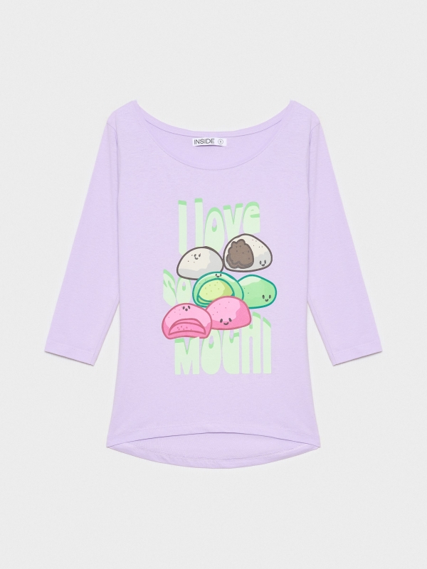  T-shirt com estampado lilás