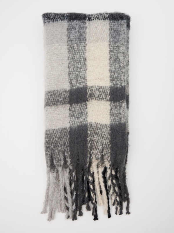 Scarf in gray tones black rolled view