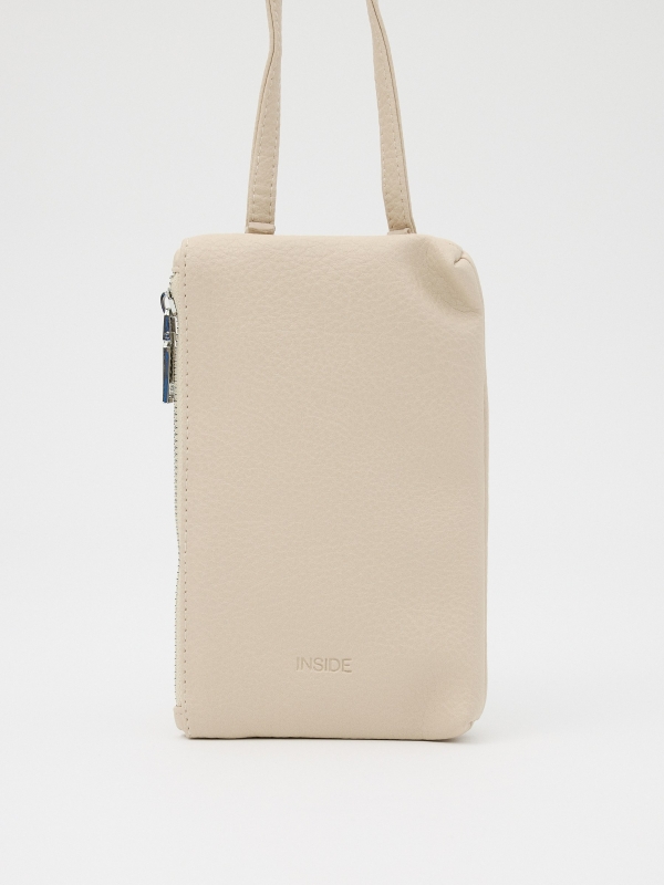 Mini handbag 12x19cm beige