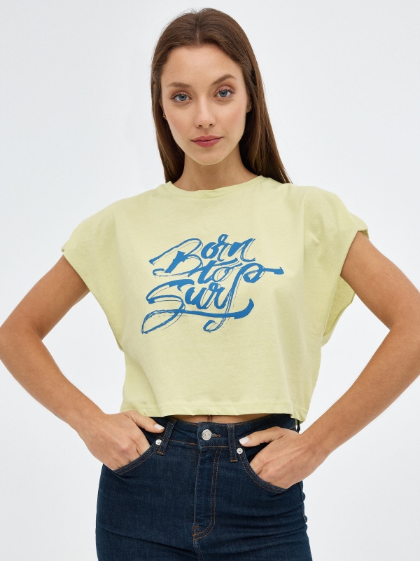 Camiseta Born To Surf lima vista media frontal