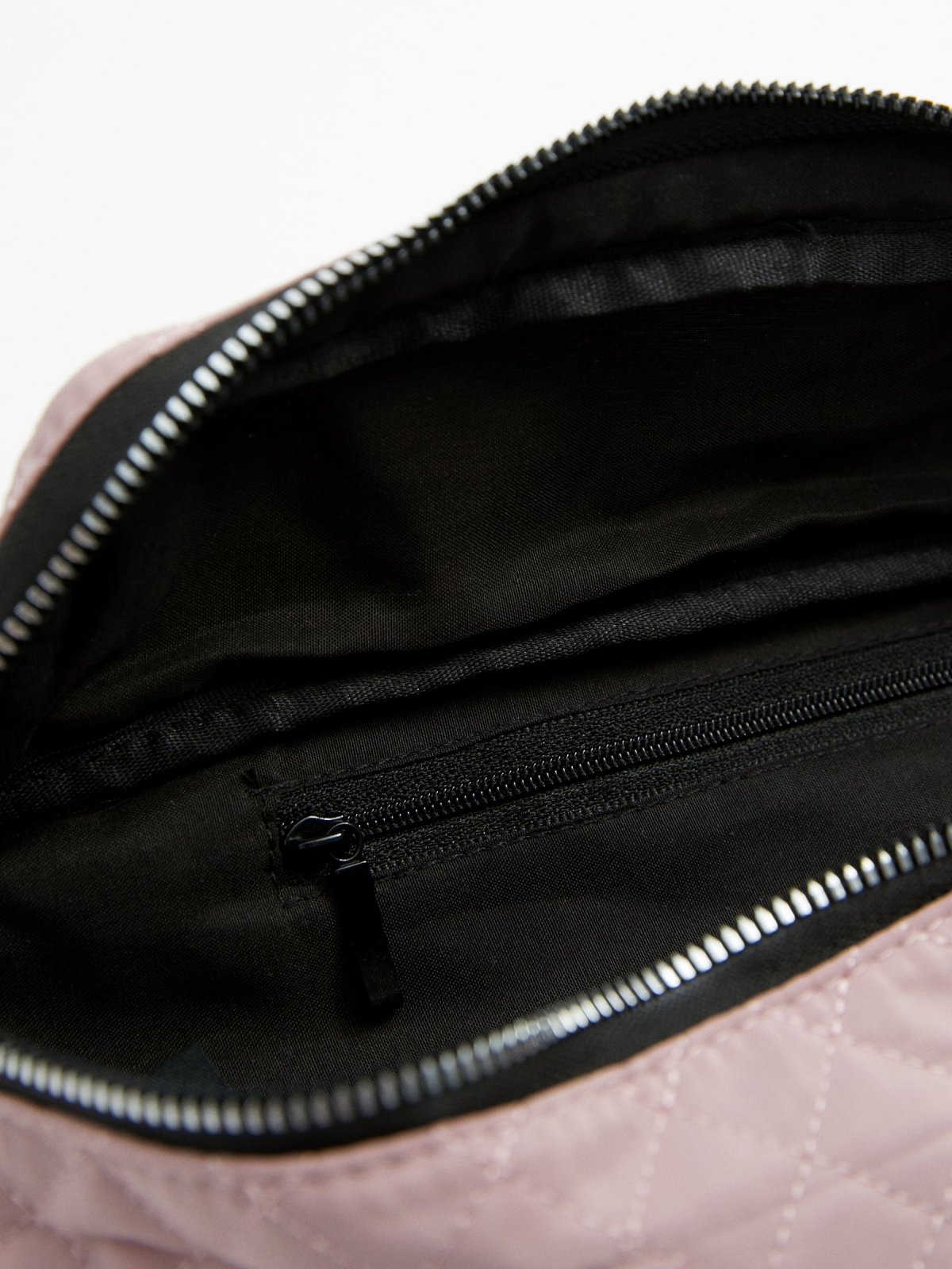 Quilted nylon fanny pack ochre detail view