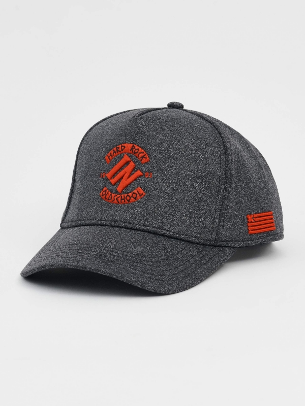 Contrast embroidery cap dark grey middle 45º front view