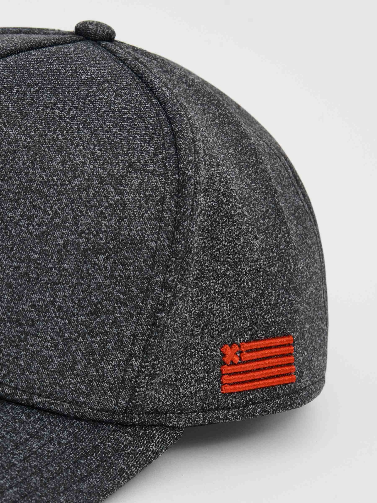 Contrast embroidery cap dark grey with a model