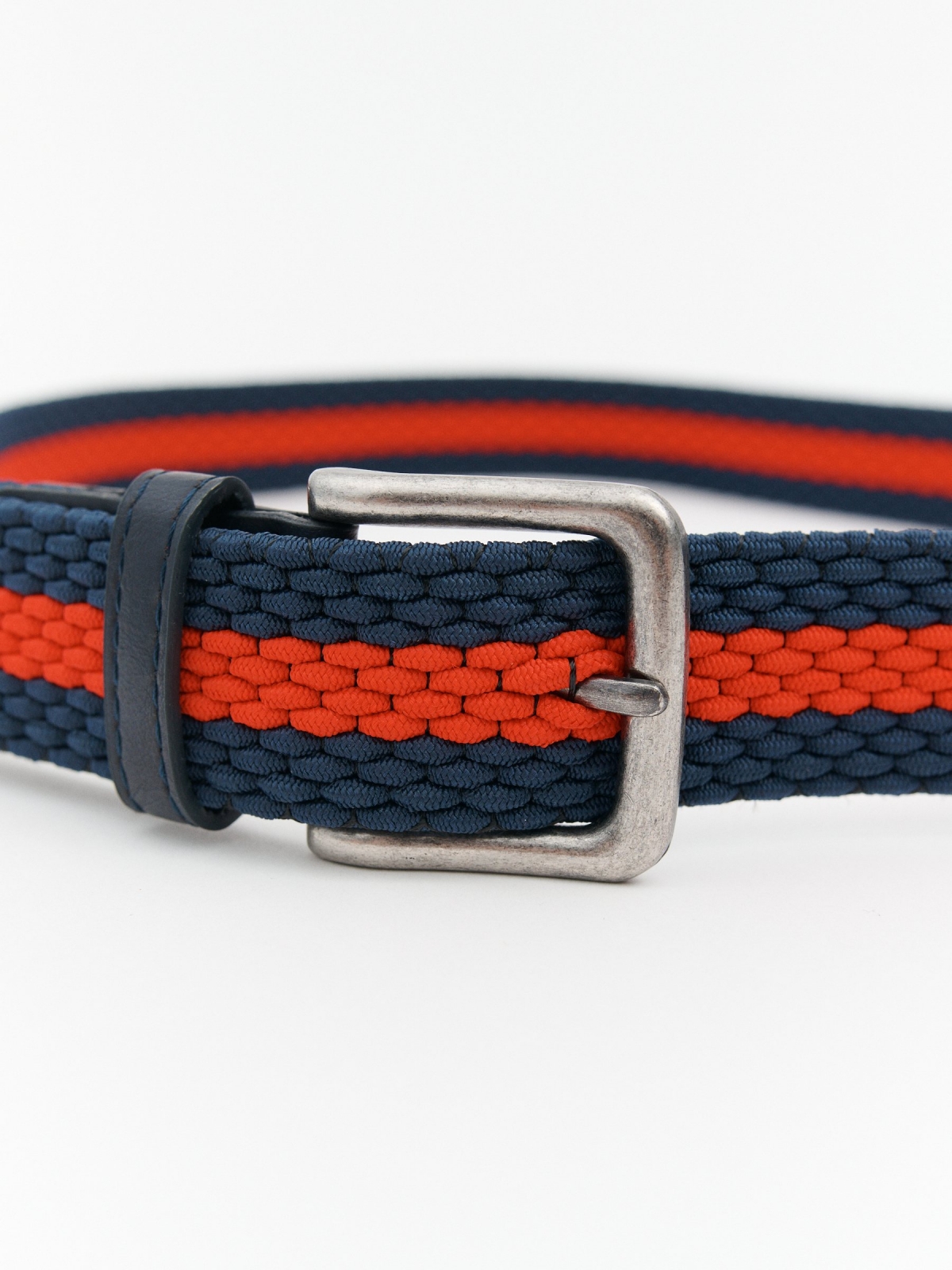 Combined braided belt navy buckle