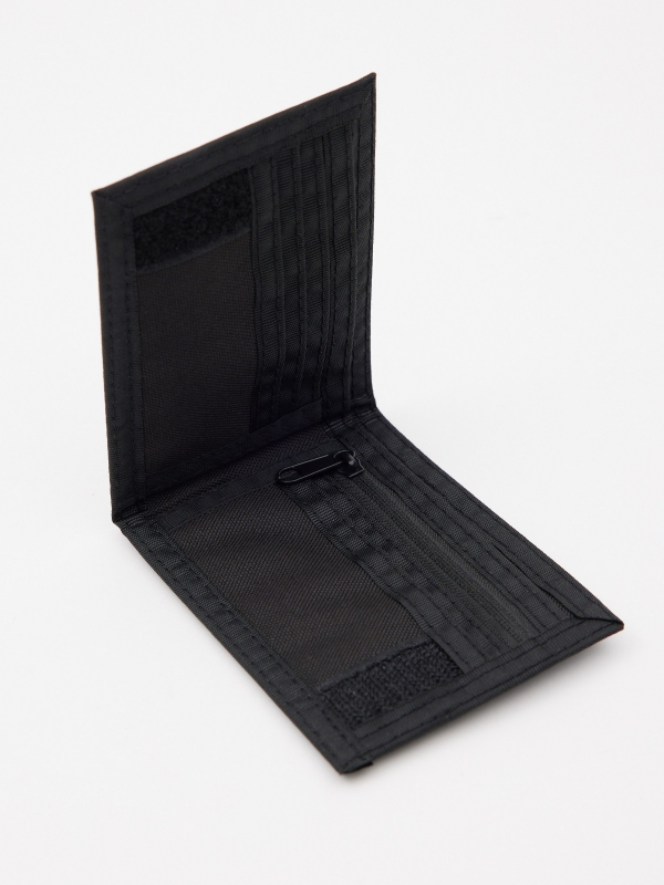 Combined faux leather wallet black interior view