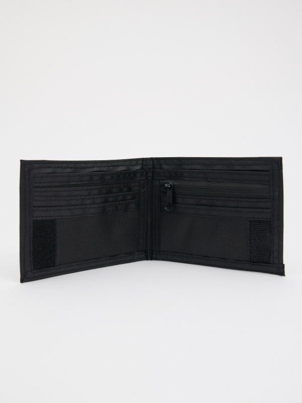 Combined faux leather wallet black detail view
