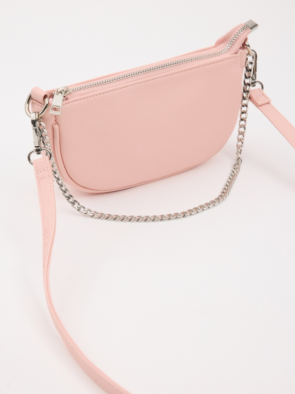 Pink shoulder bag light pink detail view