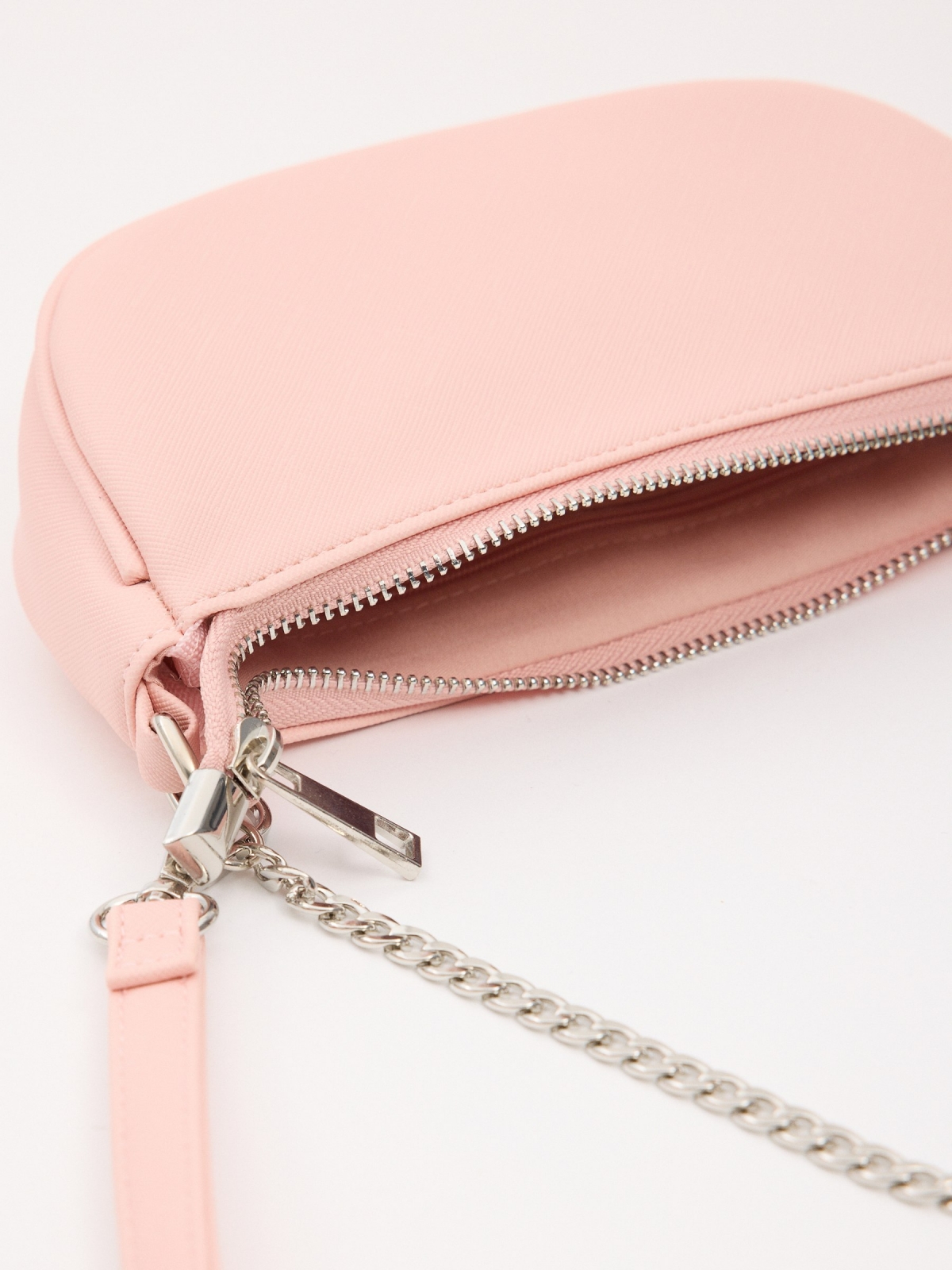 Pink shoulder bag light pink detail view