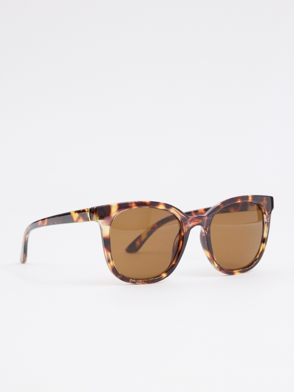 tortoiseshell frame sunglasses light brown detail view