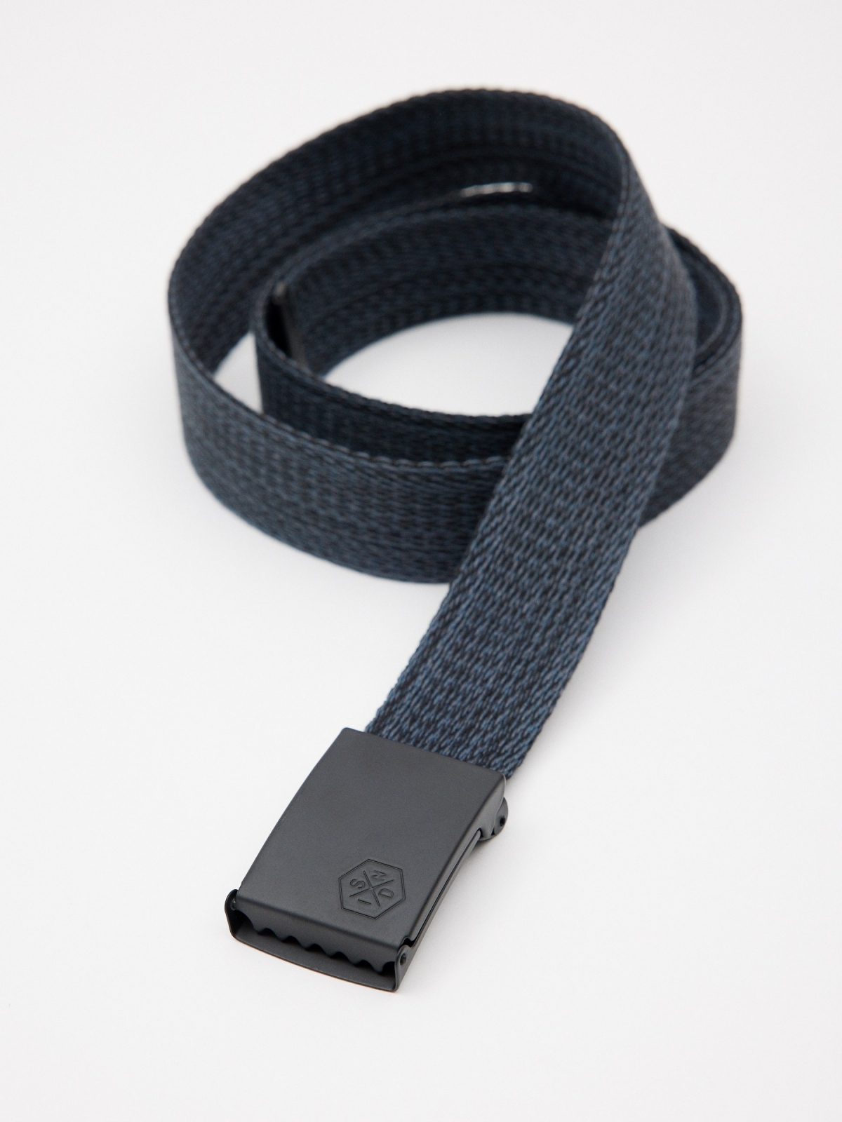 Marbled canvas belt blue buckle