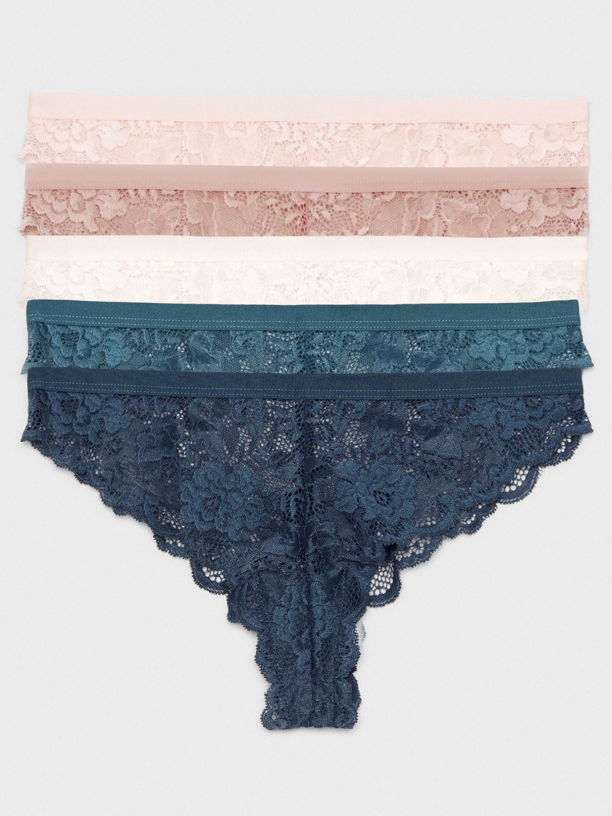 Pack of 5 lace briefs multicolor detail view