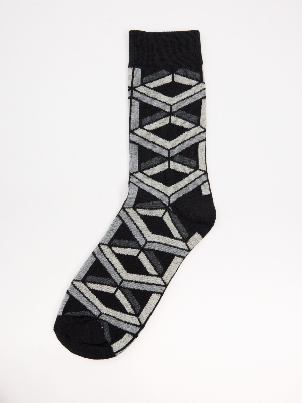 2-pack of geometric print socks multicolor back view