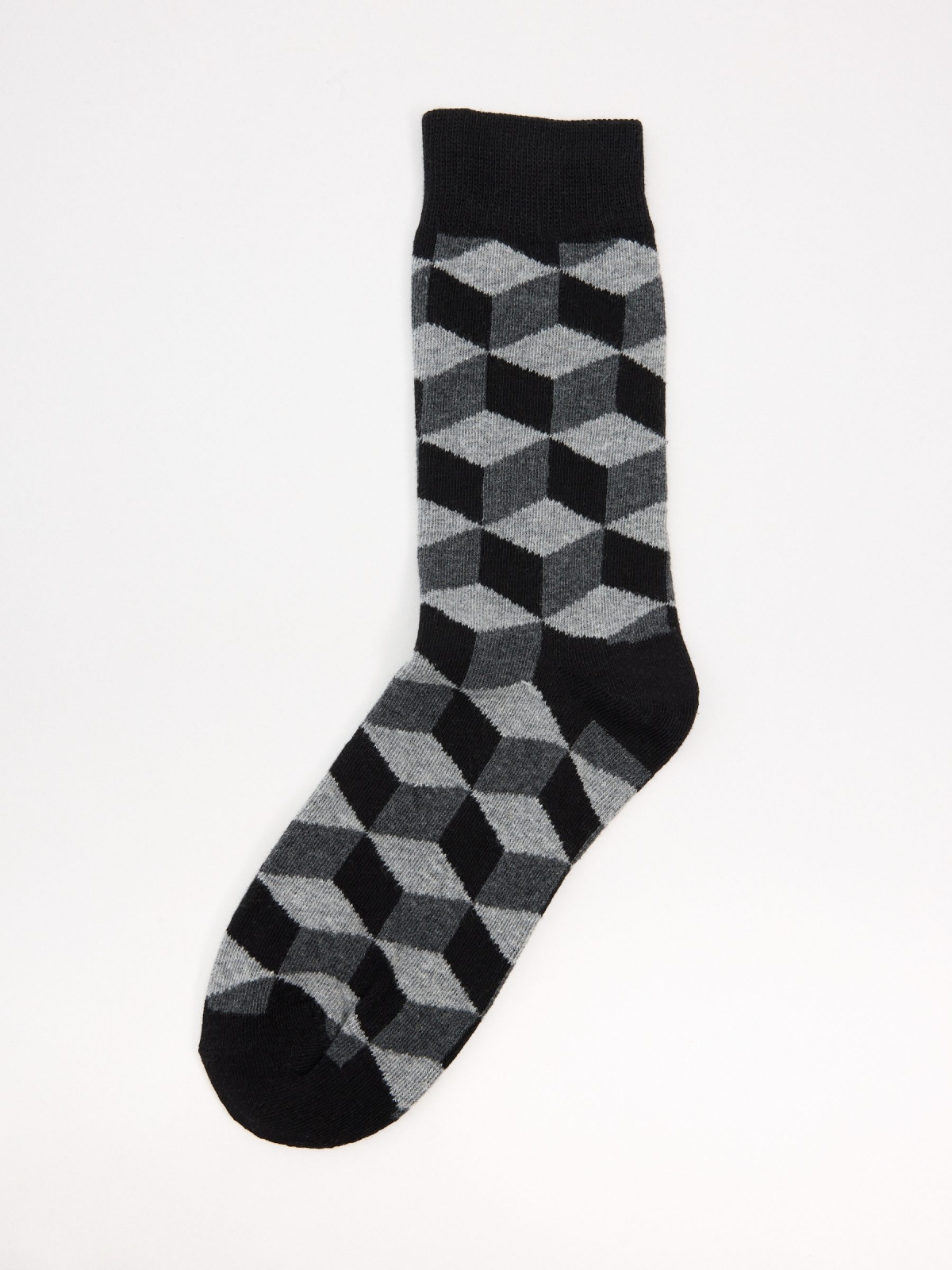 Pack de 2 meias com estampa geométrica multicolorido vista meia frontal