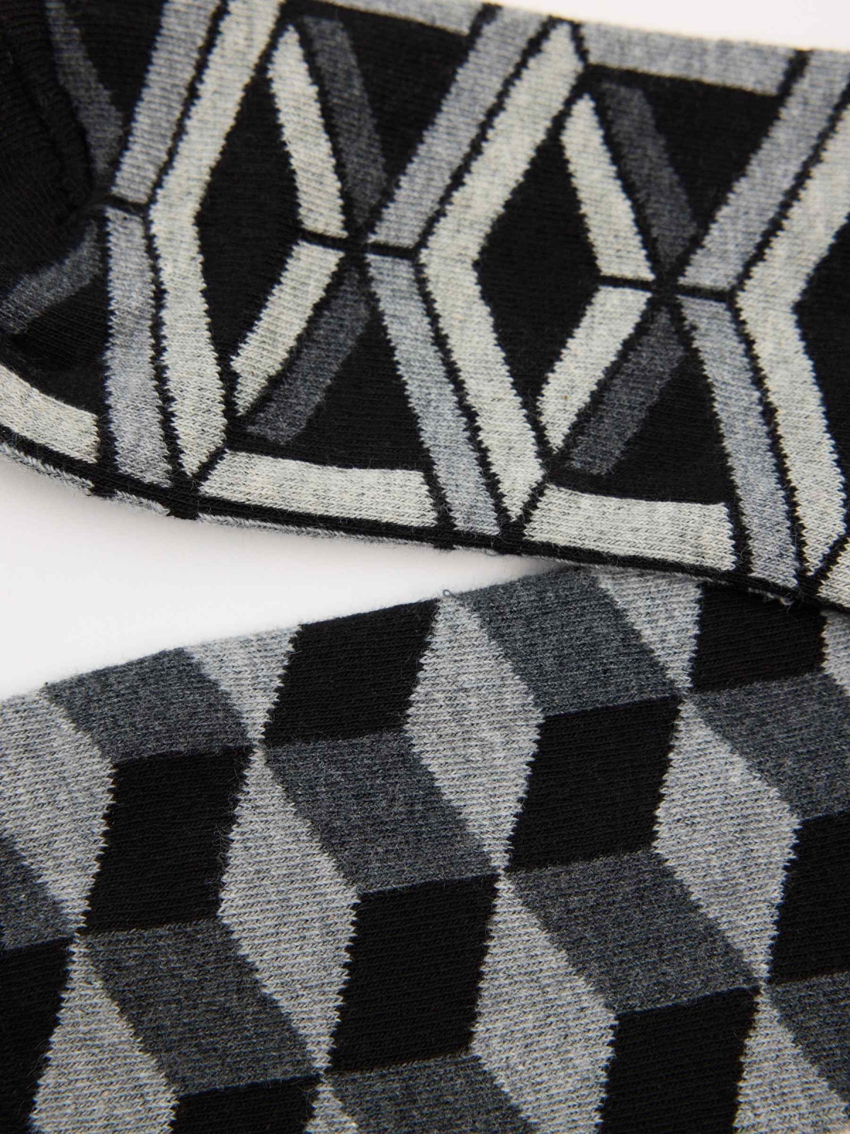 Pack de 2 meias com estampa geométrica multicolorido vista detalhe