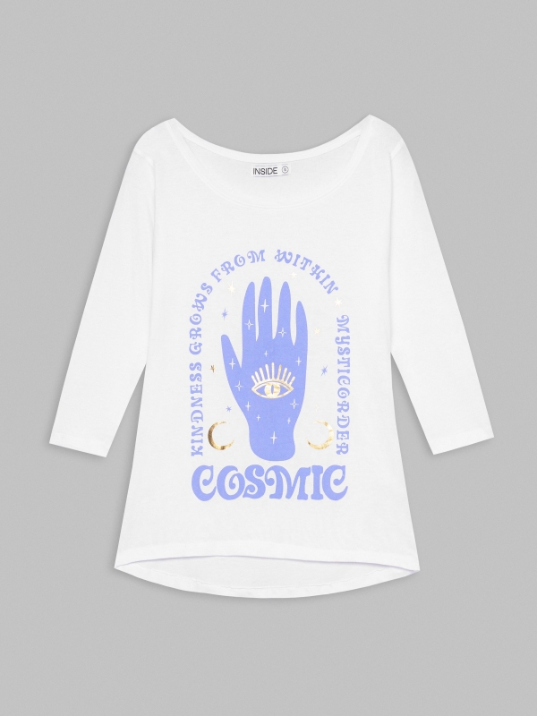  Cosmic print t-shirt white