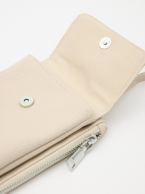 Mini handbag 12x19cm beige detail view