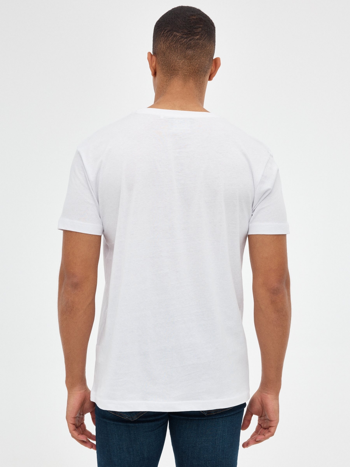 T-shirt de visão térmica branco vista meia traseira