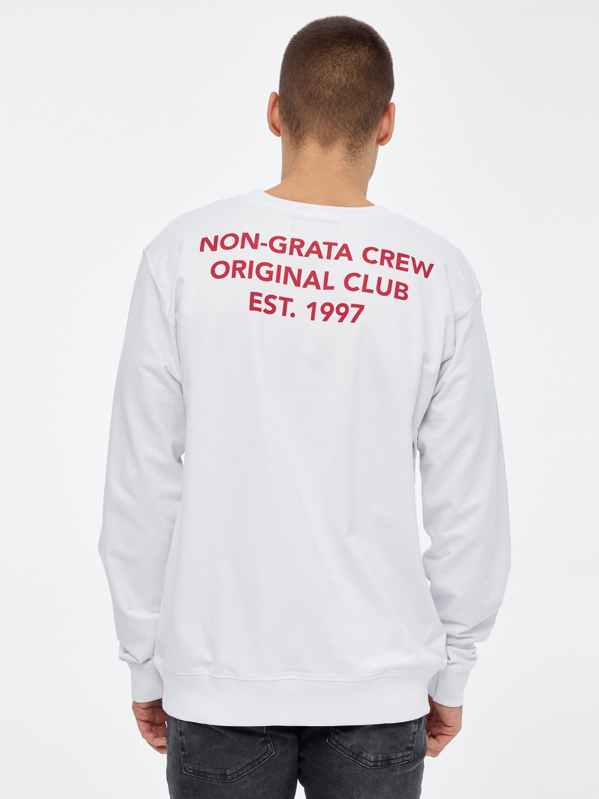 Original Club Sweatshirt white middle back view