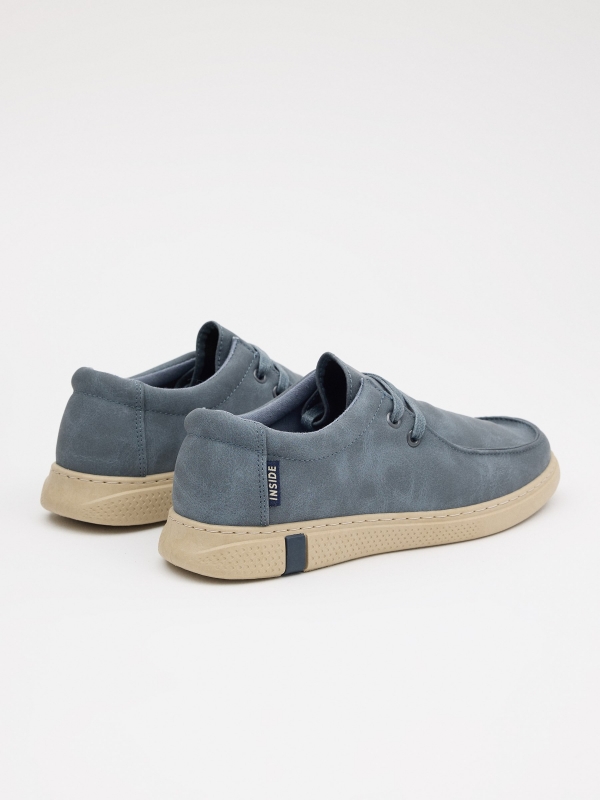 Casual Washed Sneaker Blue dark blue 45º back view