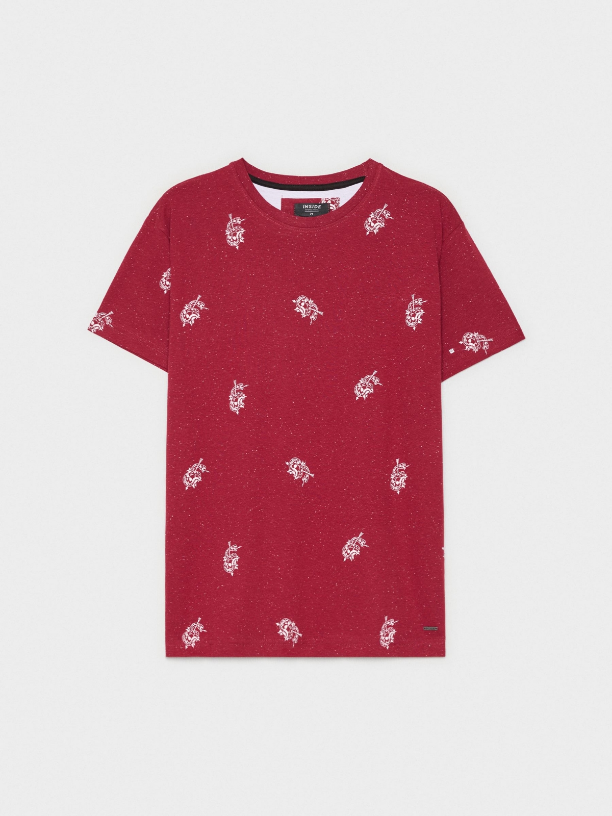  Speckled print t-shirt garnet