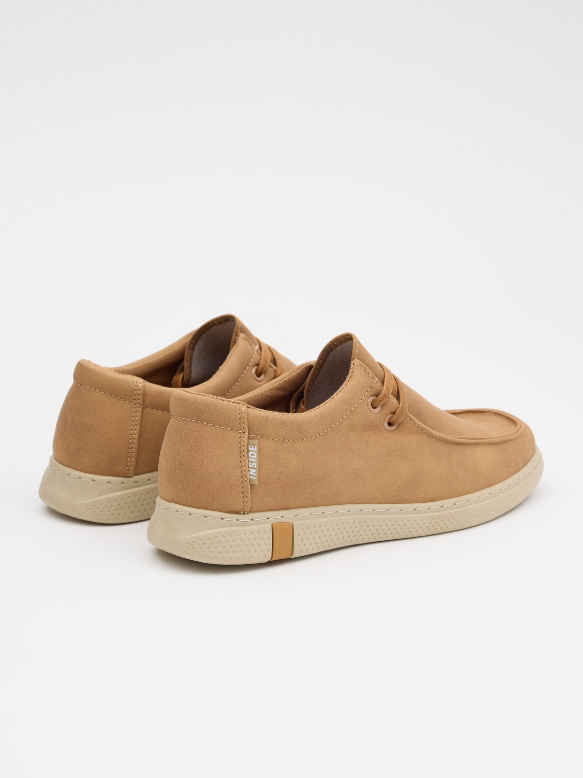 Casual Yellow Washed Bordon Sneaker ochre 45º back view