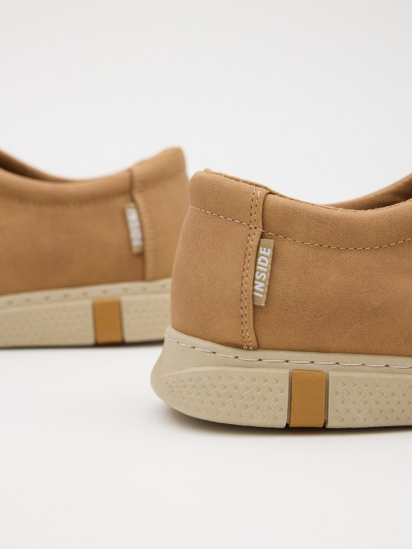 Casual Yellow Washed Bordon Sneaker ochre detail view
