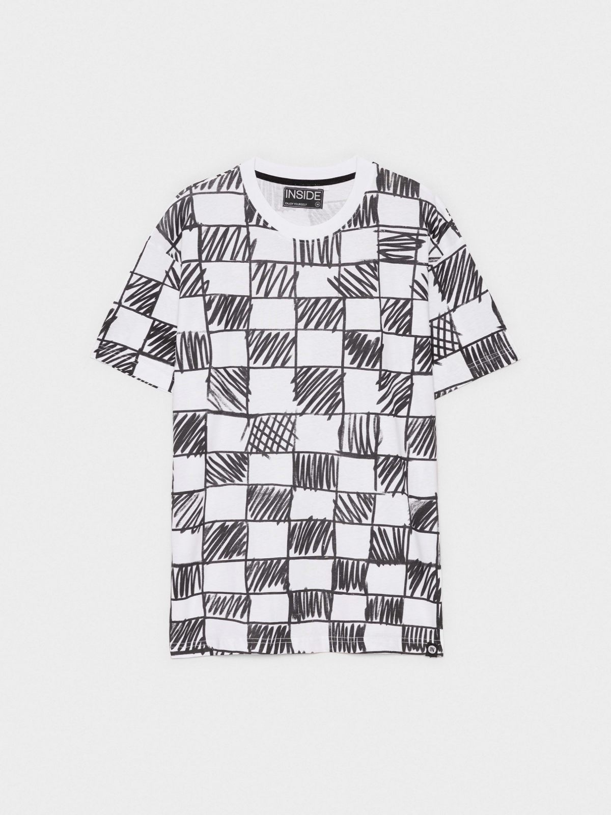  Black and white checkered t-shirt black