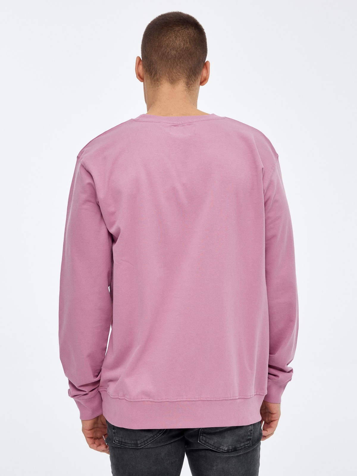 Enjoy Yourself basic Sweatshirt pink middle back view
