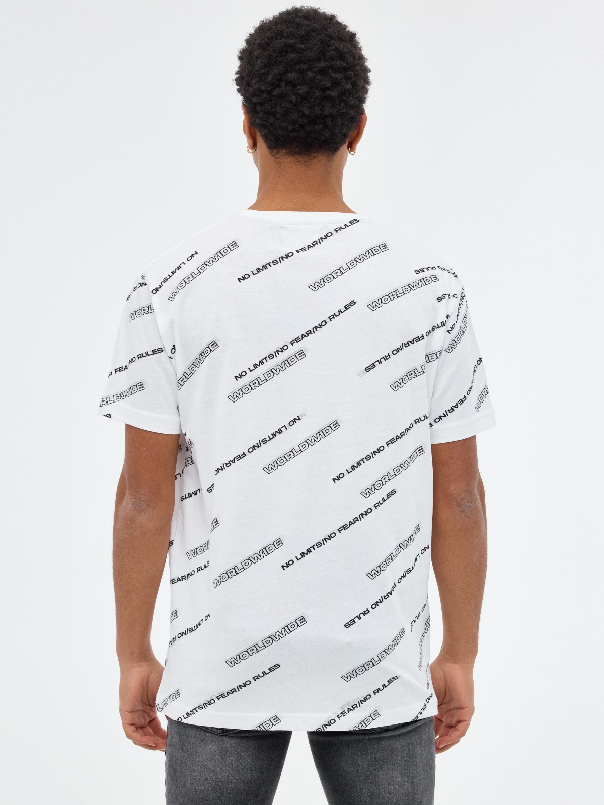 T-shirt mundial branco vista meia traseira