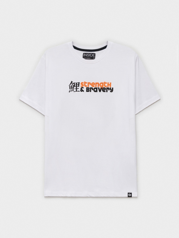  T-shirt de impressão japonesa branco
