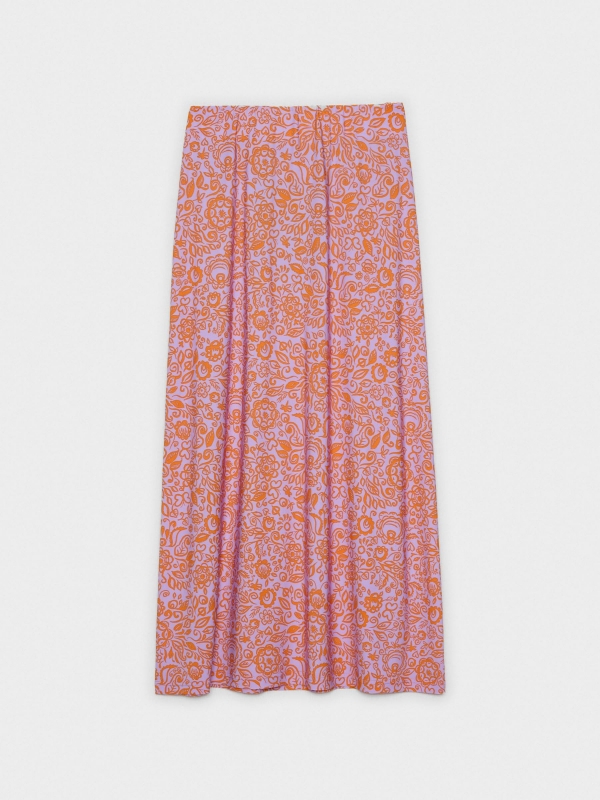  Flower print midi skirt mauve