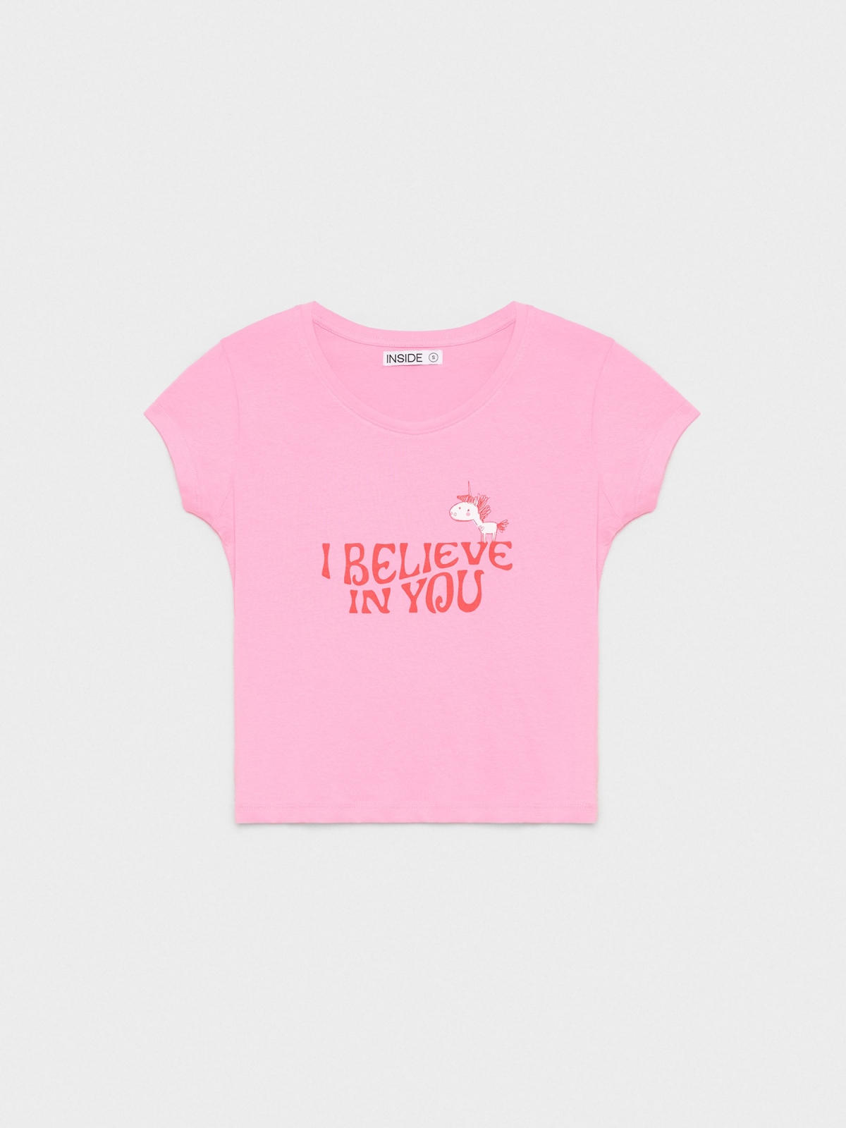  Acredito T-shirt rosa