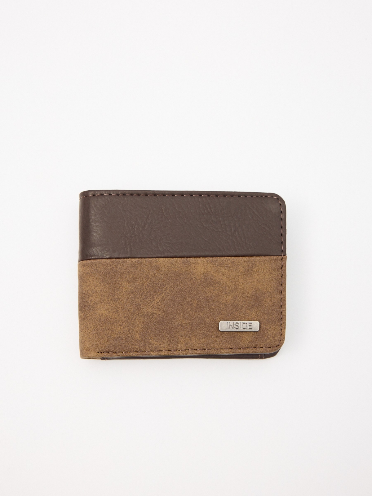 INSIDE men's leatherette wallet brown