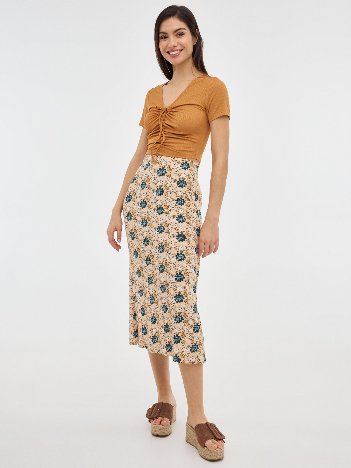 Falda Midi Print ajustada | Faldas Mujer INSIDE