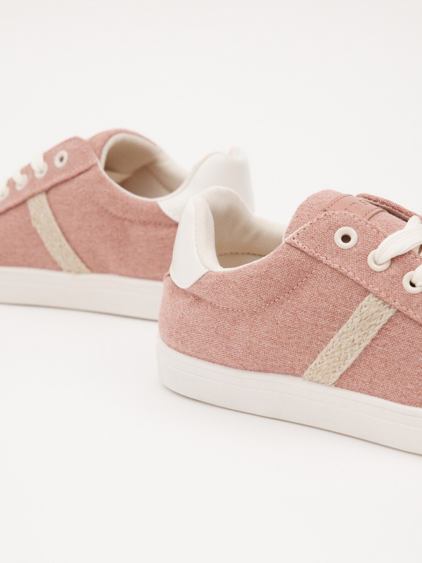 Combined canvas sneaker pink detail view