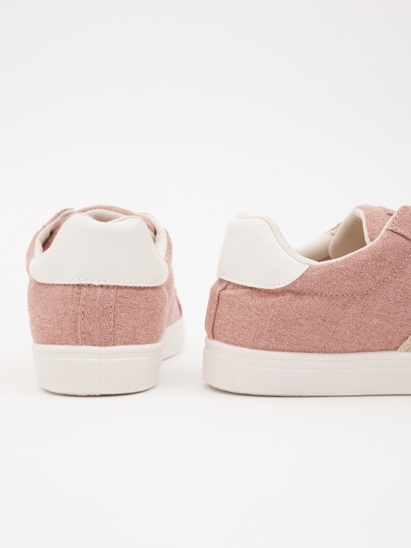 Combined canvas sneaker pink detail view