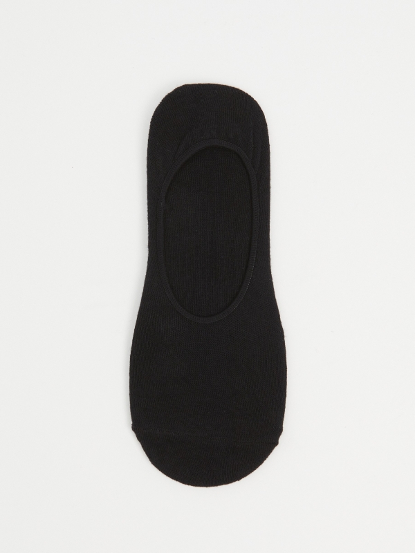Pack of 3 black invisible socks black back view