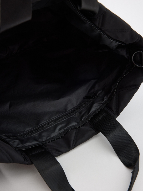 Black quilted bag black detail view