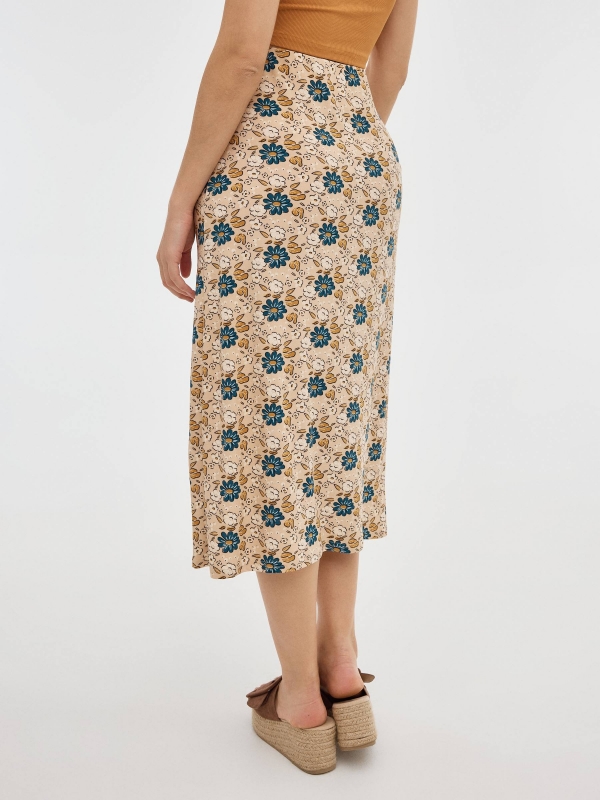 Fitted Midi Print Skirt multicolor front view