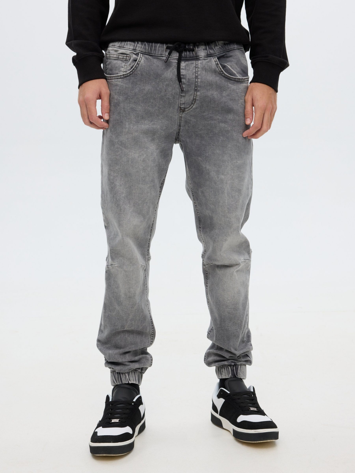 Jogger pants dark grey middle back view