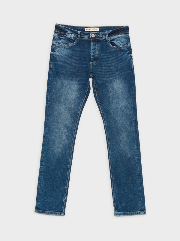  Regular washed blue jeans dark blue