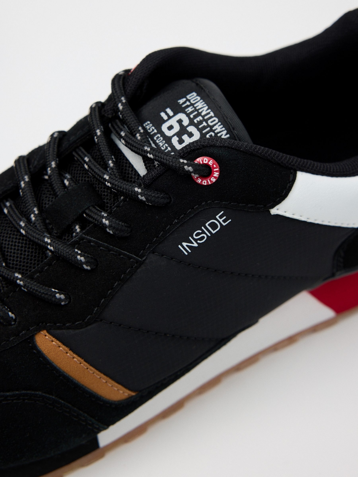 Combined casual sneaker black detail view