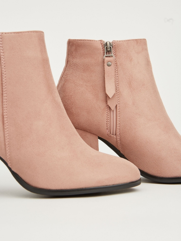 Pink high heel ankle boots pink zenithal view