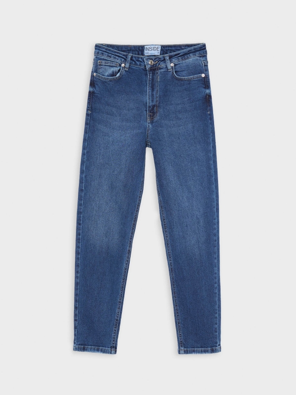  Jeans mom básico slim fit azul marinho